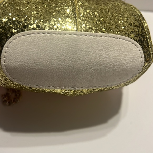 Betsey Johnson Do I Make You Corny? glittery candy corn shaped purse with chain. - Picture 7 of 16